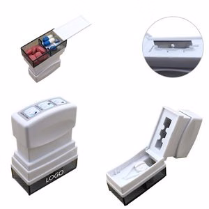 Ergonomic Hand Press Pill Case With Built In Cutter And Splitter