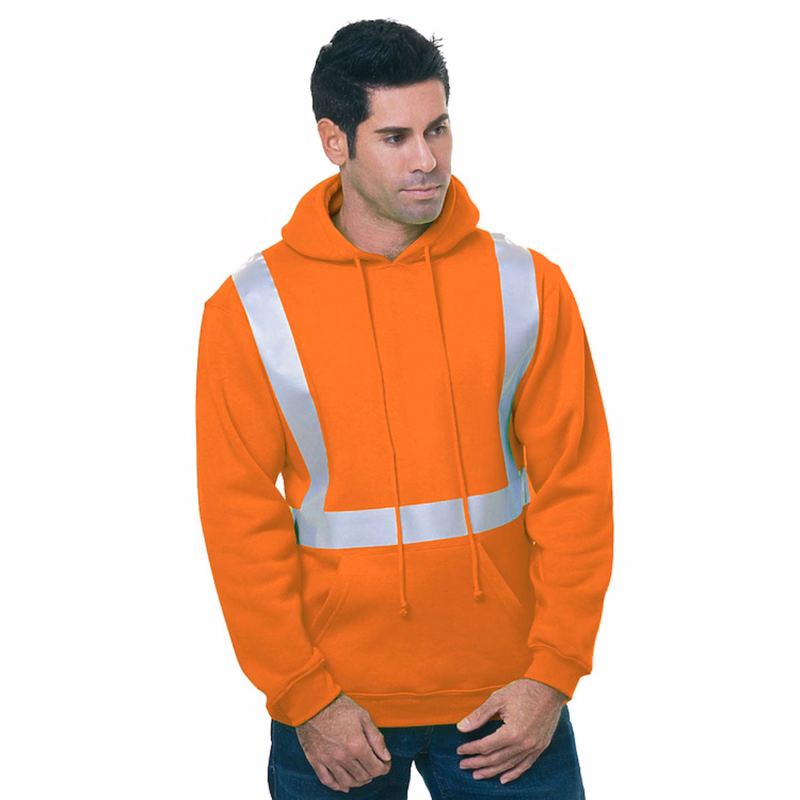 USA-Made Pre-Shrunk Class 2 Safety Pullover Hoodie