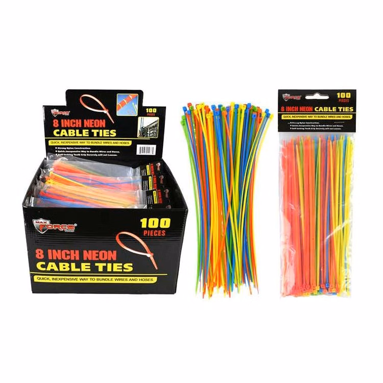 Neon Cable Ties 100 Count - 8"