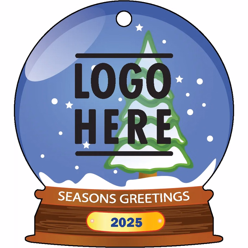 1/4" Recycled Wood Ornaments-Snow Globe with Front Plate