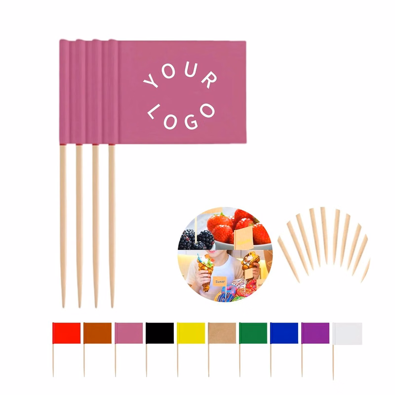 1.4-inch Toothpick Flags with Custom Full-Color Imprint for Parties