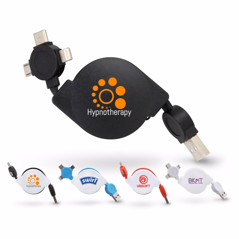 Retractable 3-in-1 Charger Cable
