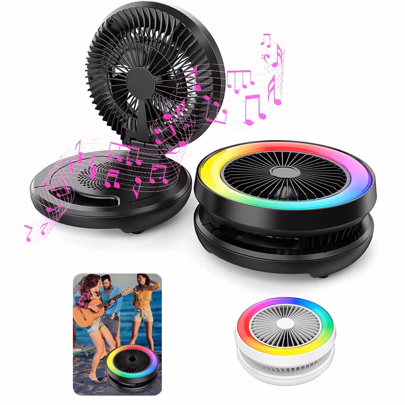 Tent Fan with Bluetooth Speaker
