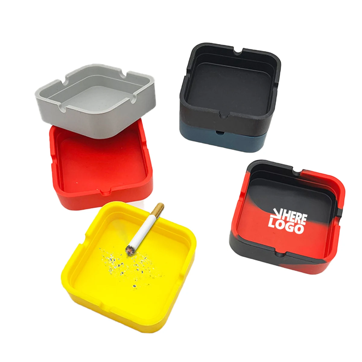 Durable Silicone Square Ashtray 1