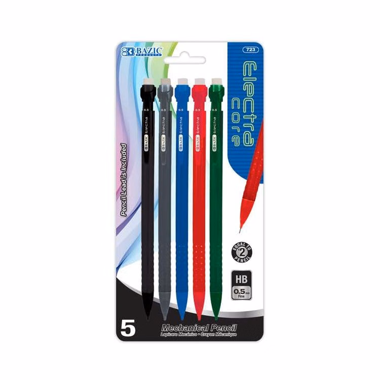 Mechanical Pencils Assorted 0.5mm 5pk