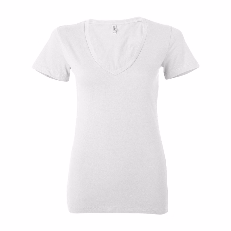 Women's Jersey Deep V-Neck Tee - 6035
