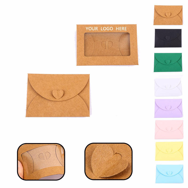 MOQ 50 PCS Mini Kraft Heart Envelope