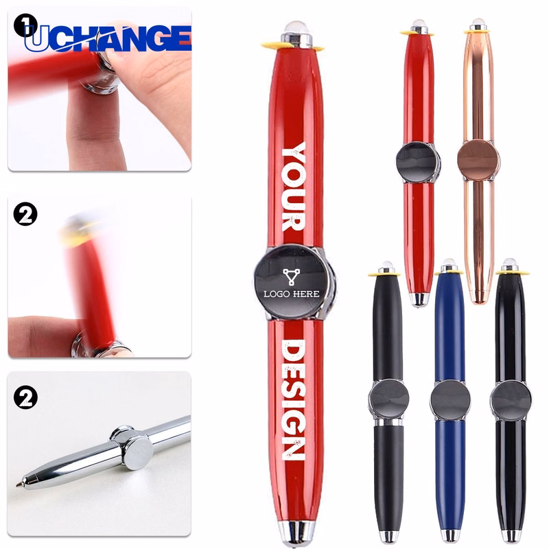 Spinning Gyro Pen With Led Light Toy for Fun