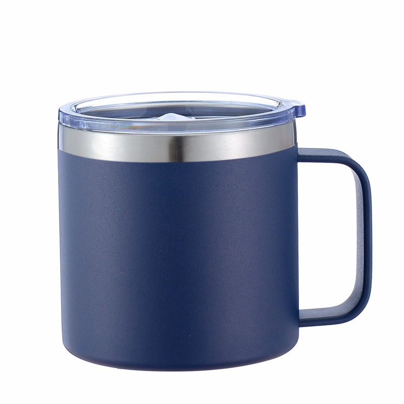 New Eco-friendly 12 oz Vacuum Cup Metal Stainless Steel Tumbler Cups Coffee Beer Mug With Handle