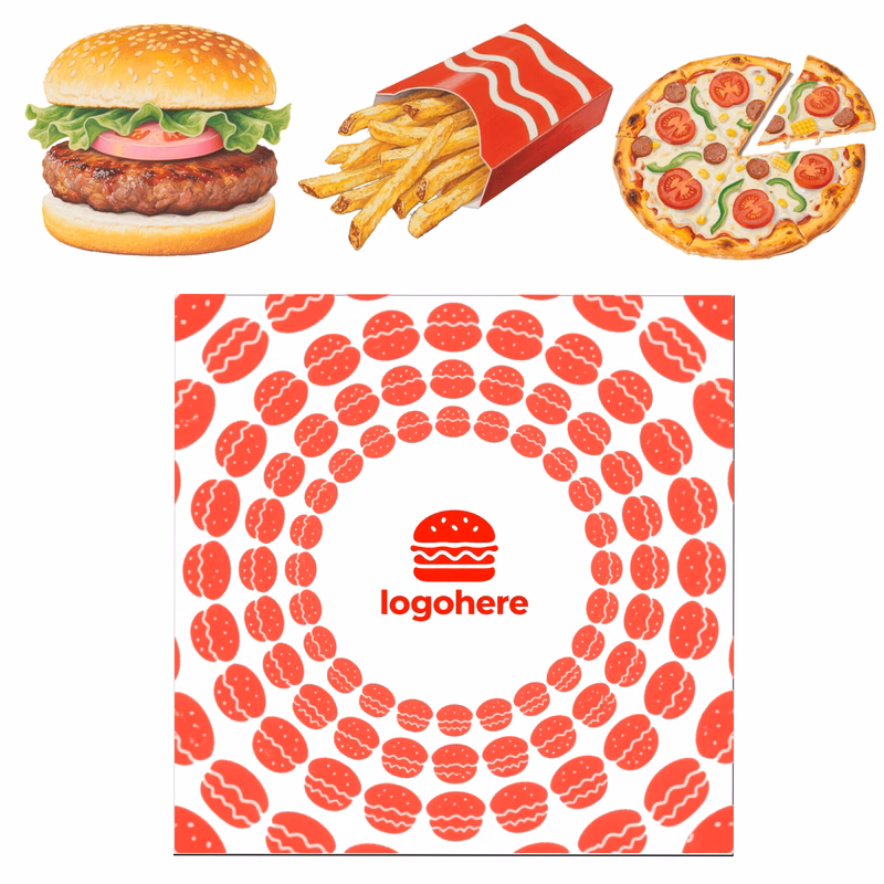 7x7 Custom Logo Hamburger Patty Paper Sheets