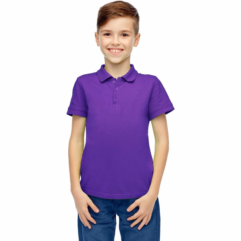 Boys' Uniform Polo Shirts - Grape Short Sleeve Size 4 - 7