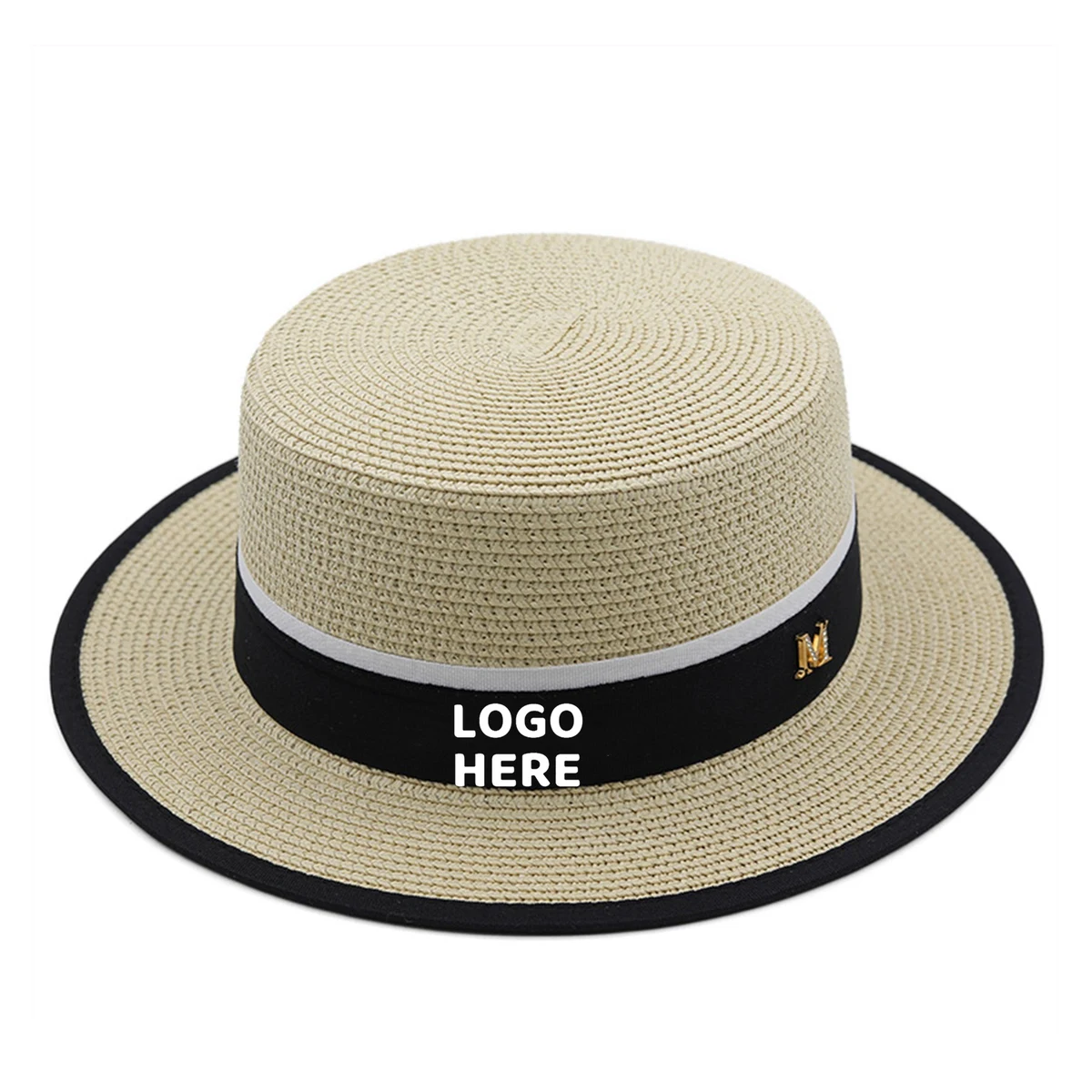 Flat Crown Fashion Straw Hat 1