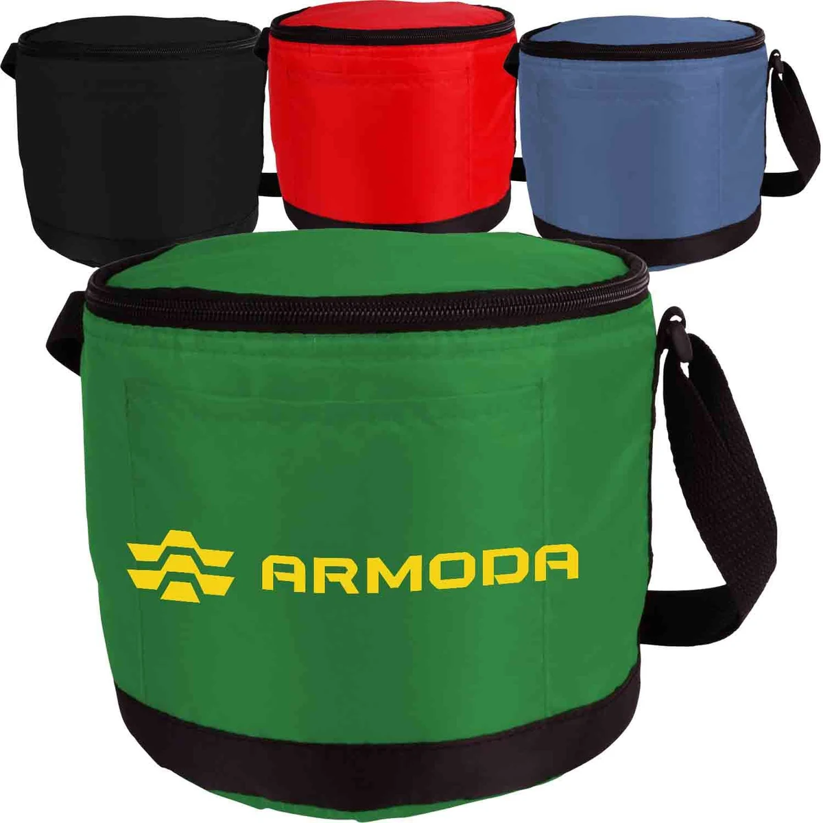 Round Cooler 6-Can Foil Inner Lining Zipper Insulated Bag 1