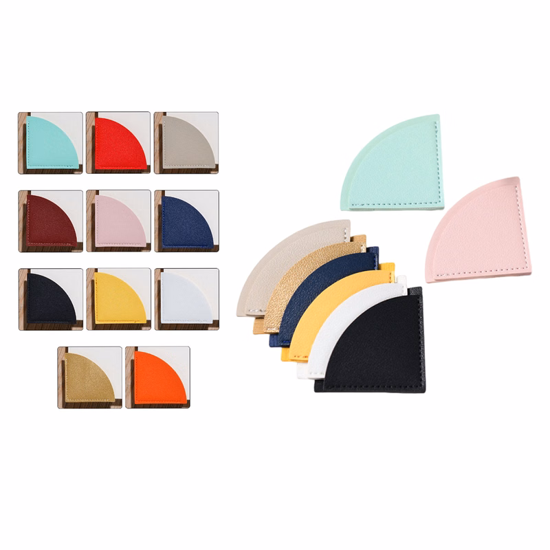 2in PU Leather Fan Shape Bookmark