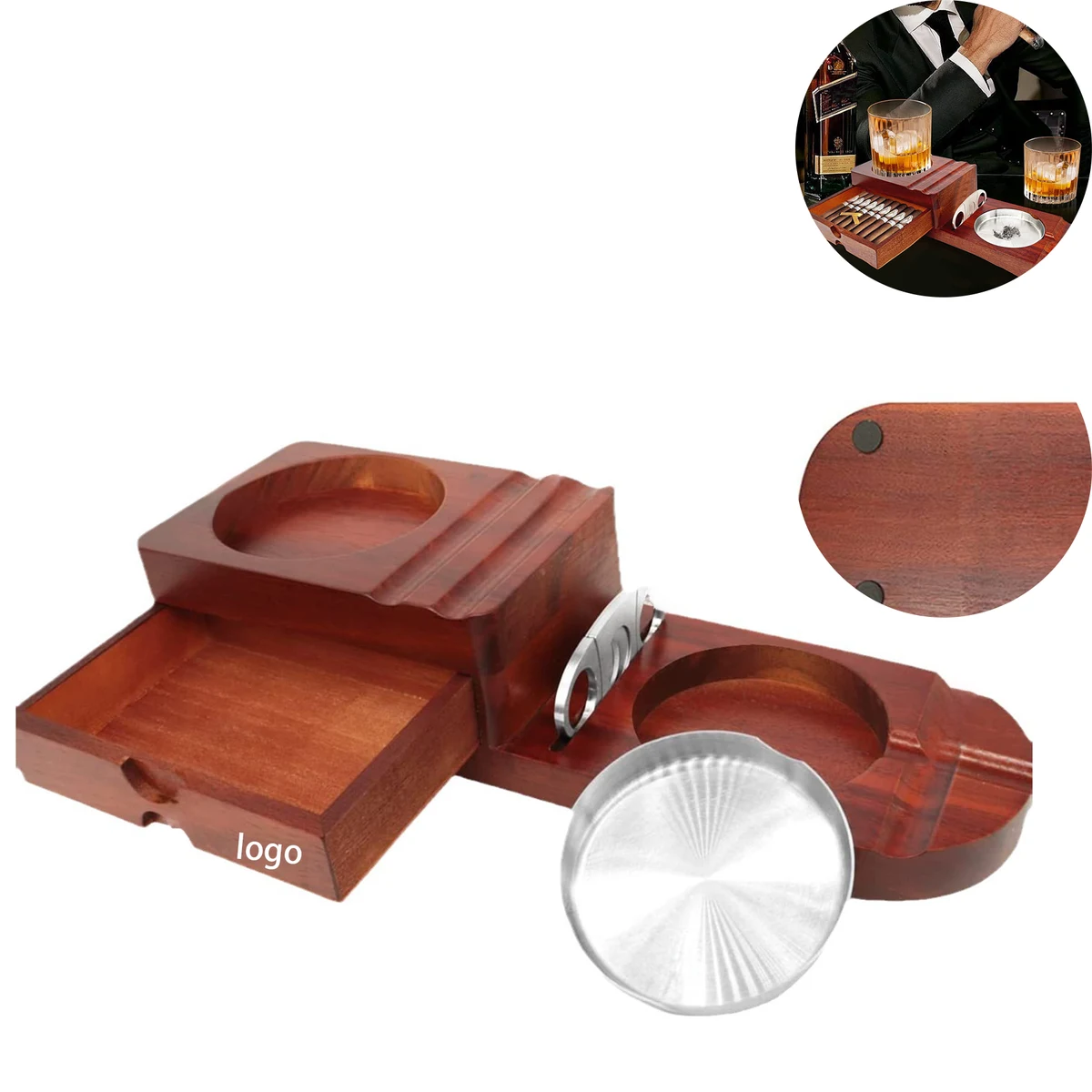 Wooden Cigar Ashtray 1