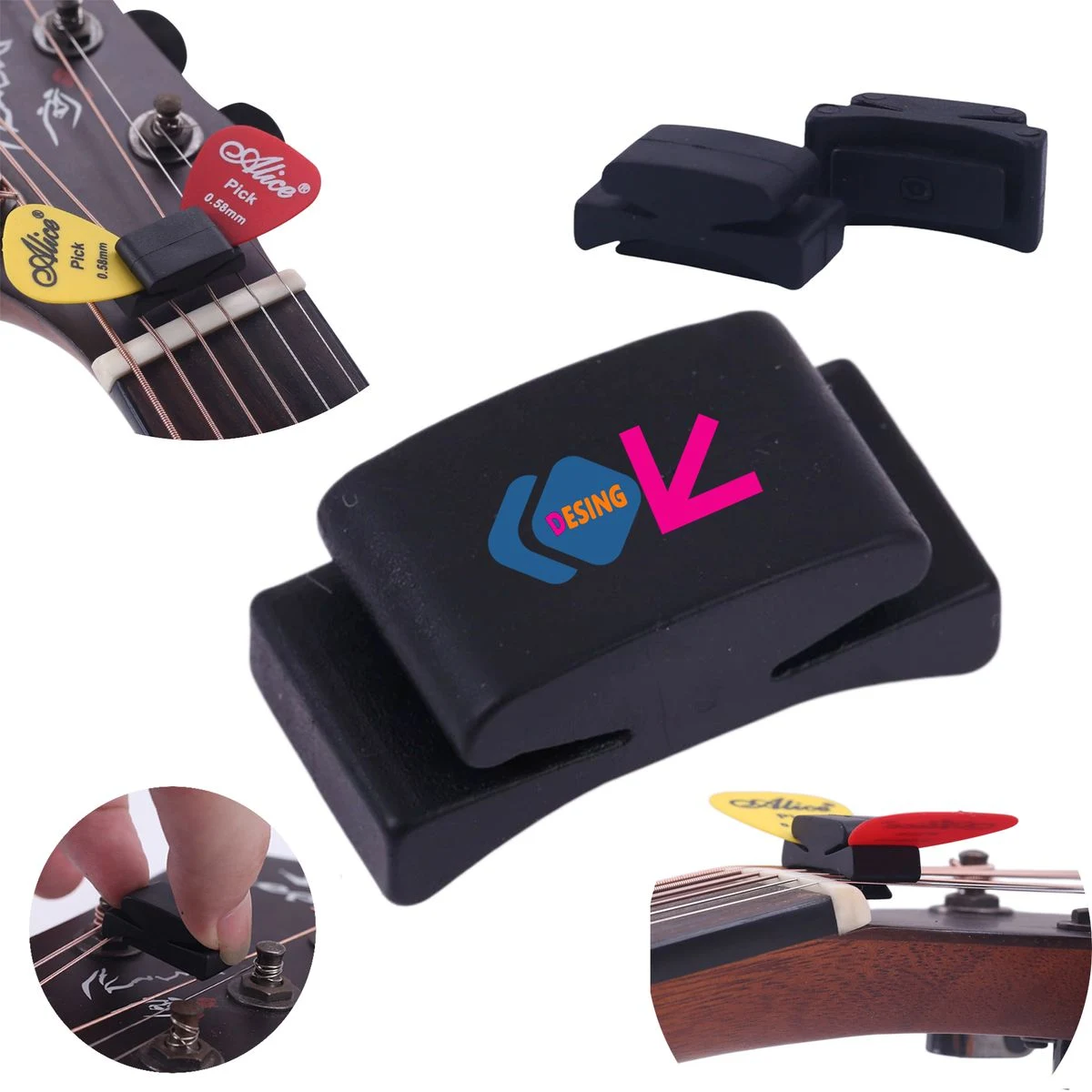 Portable String Mounted Plectrum Clip 1