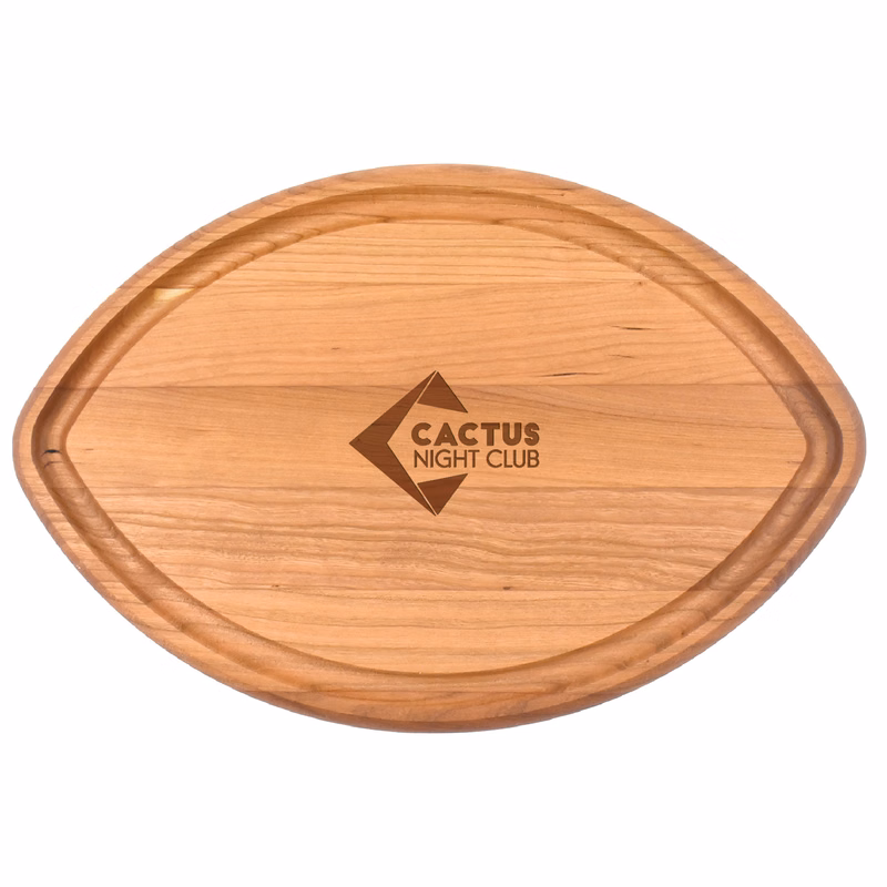 Cherry Football-Shaped Cutting Board w/ Juice Groove