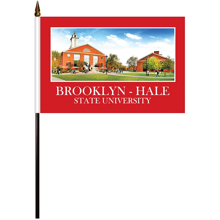 6" x 9" Single Reverse Polyester Stick Flags 1