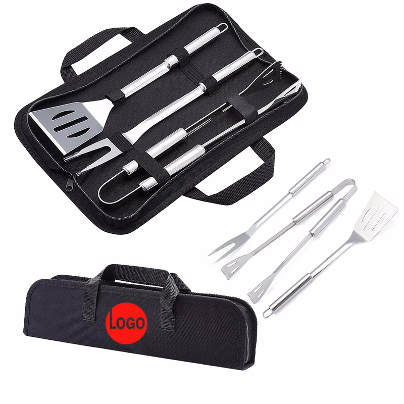 Stainless Steel BBQ Tool Set with Cloth Carrying Bag