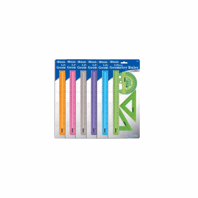Geometry Ruler Combination Sets - 5 Piece