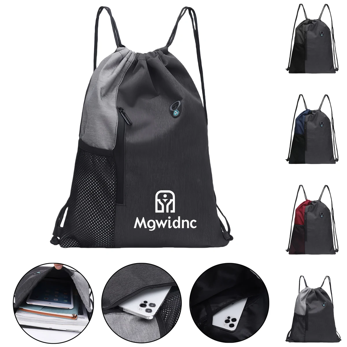 Foldable Backpack Large Capacity Stylish Gym Running Sports Drawstring Bag Lightweight Durable 1