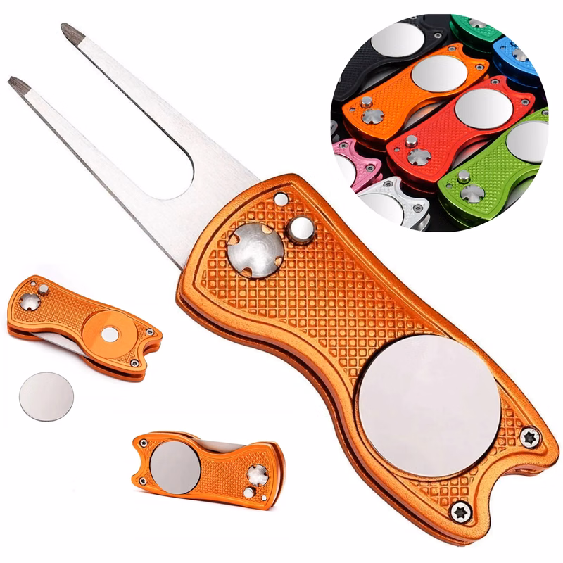 Die Casting Process Foldable Golf Divot Tool With Mark