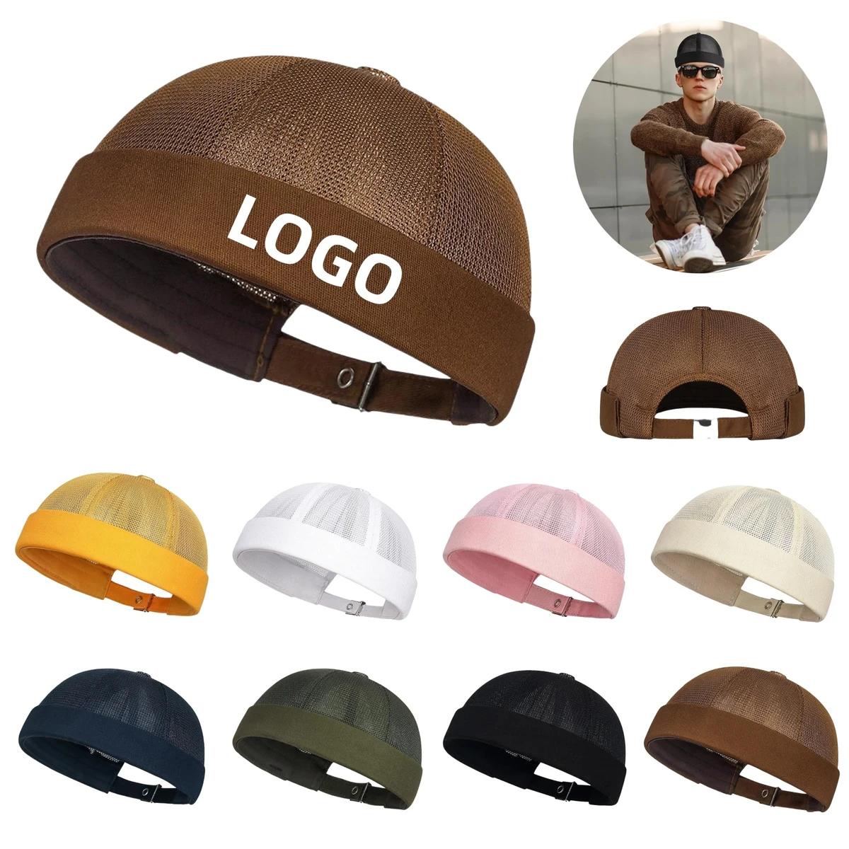 Summer Mesh Brimless Docker Cap 1