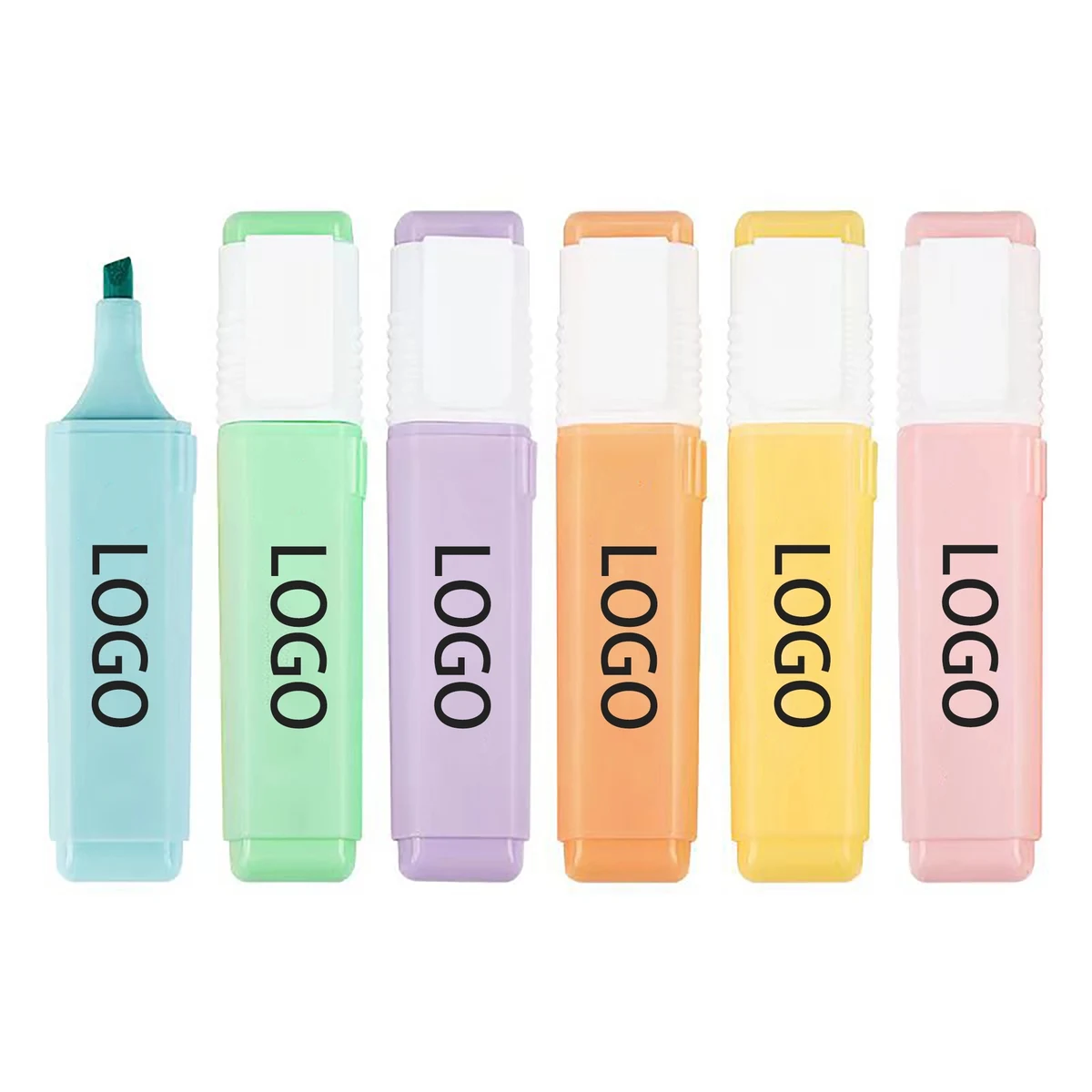 MOQ 100pcs 6 Assorted Colors Pastel Highlighter 1