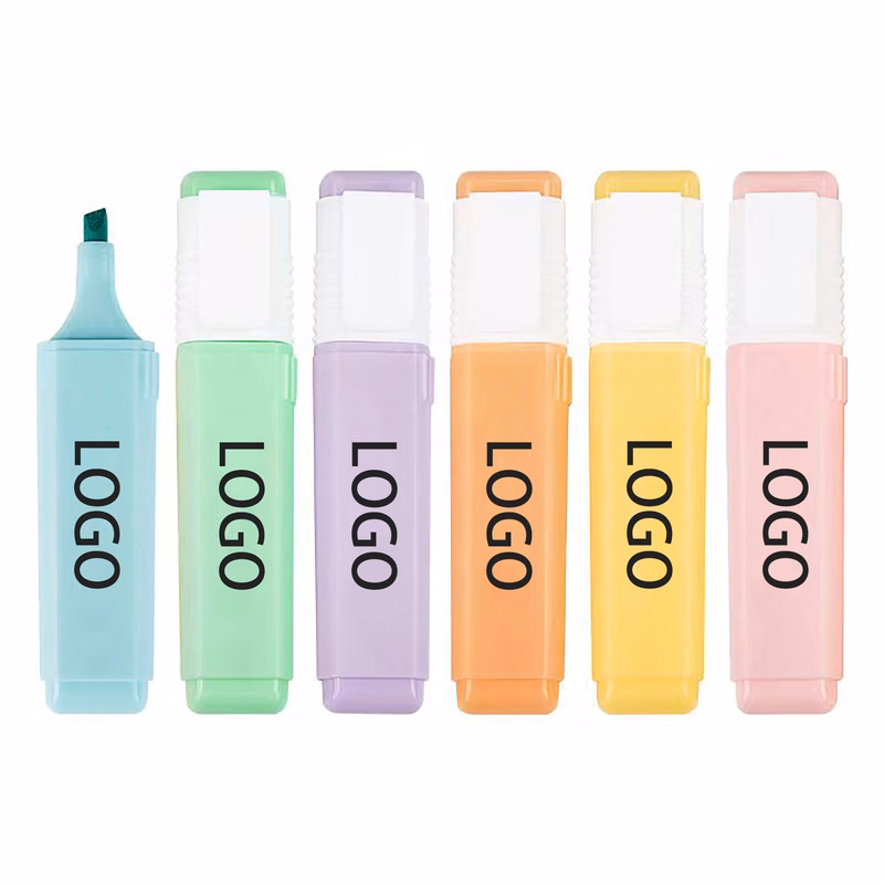 MOQ 100pcs 6 Assorted Colors Pastel Highlighter