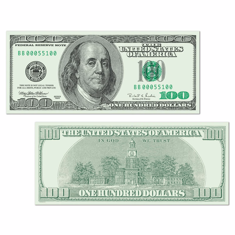 Big Bucks Cutout $100 Bill