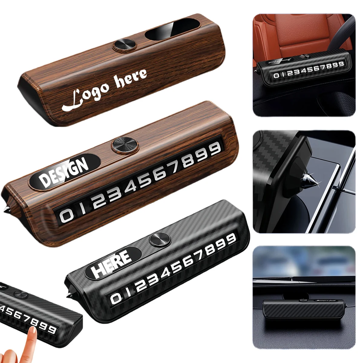 Luxury Temporary Parking Phone Number Plate For Car 1