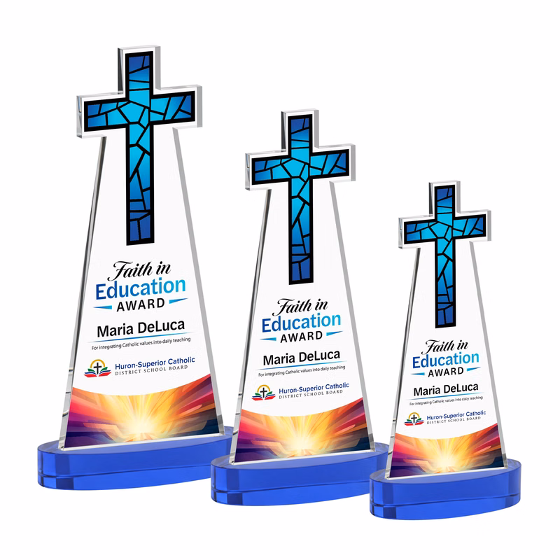 Cross VividPrint™ Award on Alberton Base - Blue