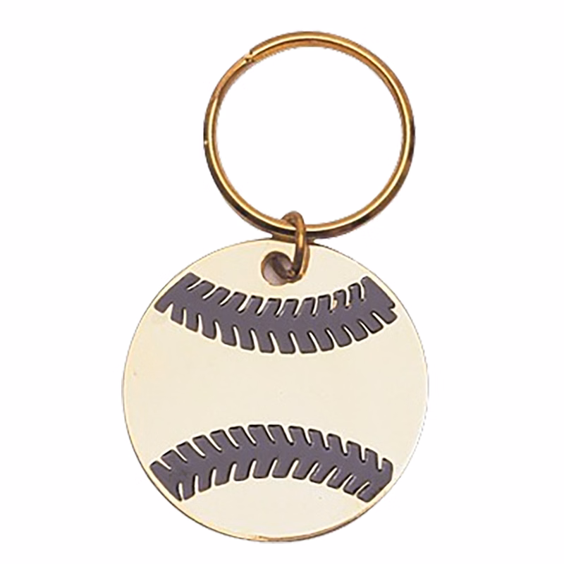 BRASS BASEBALL KEYRING