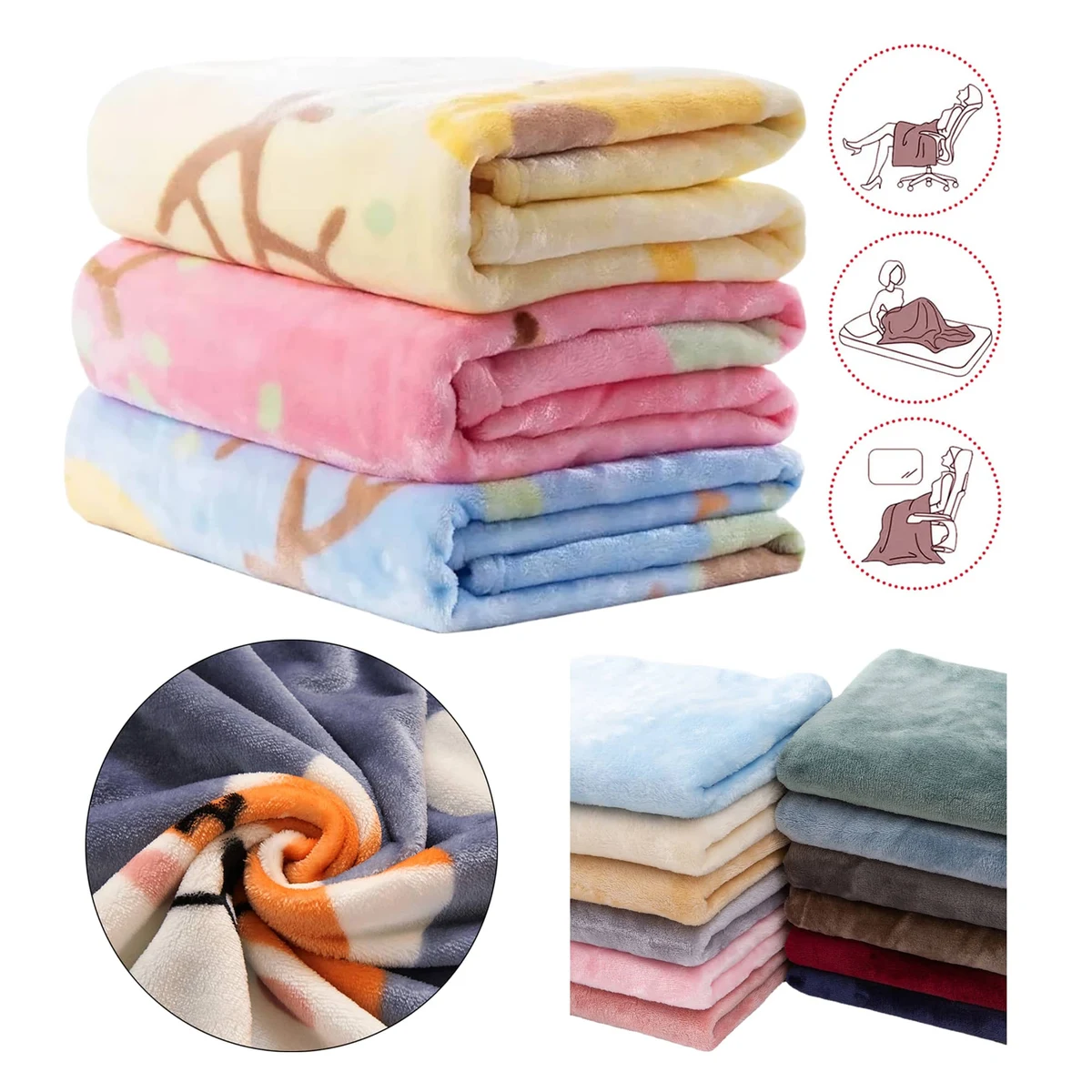Lightweight Throw Blanket Mul Sizes Avail 1