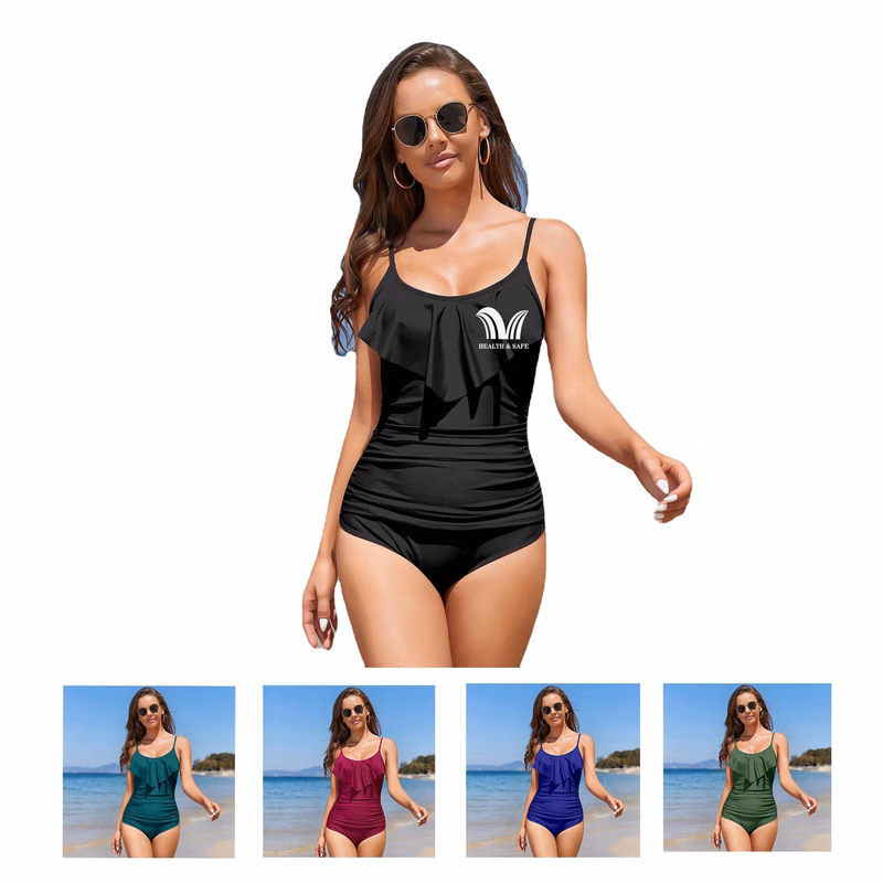 Women'S One Piece Swimsuit Ruffled Lace Up Monokini