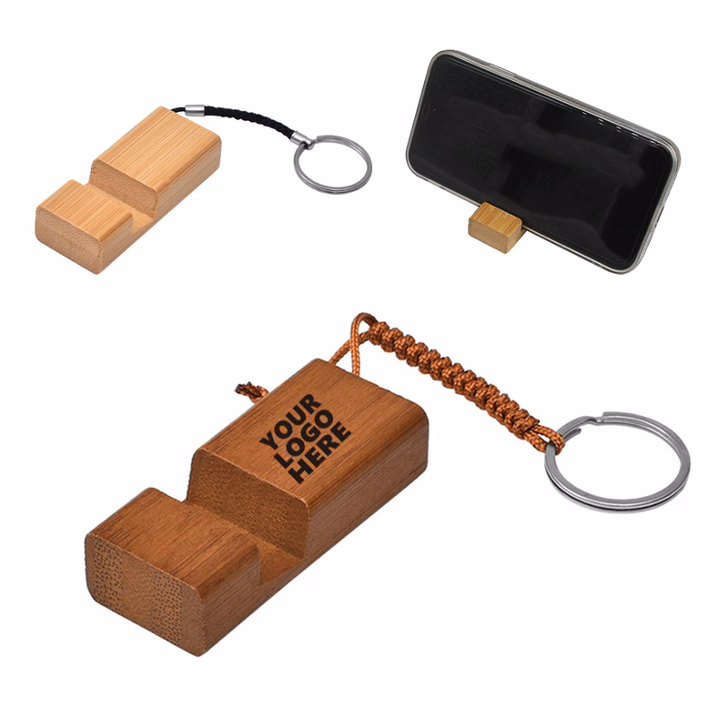 MOQ30 Small Cell Phone Holder Keychain Customized Logo