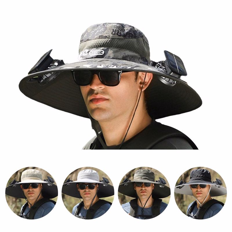 Solar Fan Outdoor Fishing Hat-Solar USB Charging Sunscreen