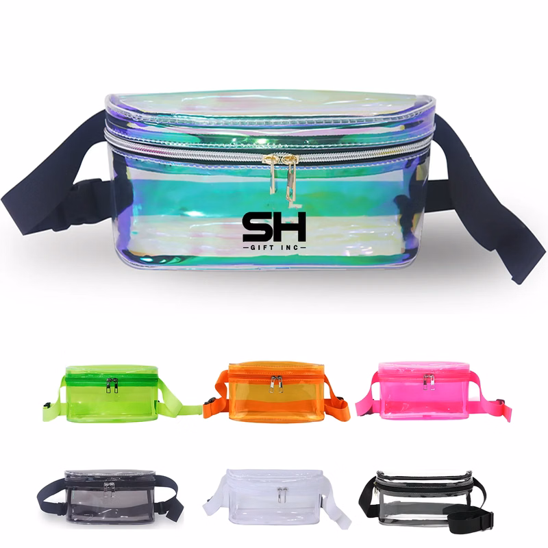 Holographic PVC Clear Waterproof Double Zipper Bag