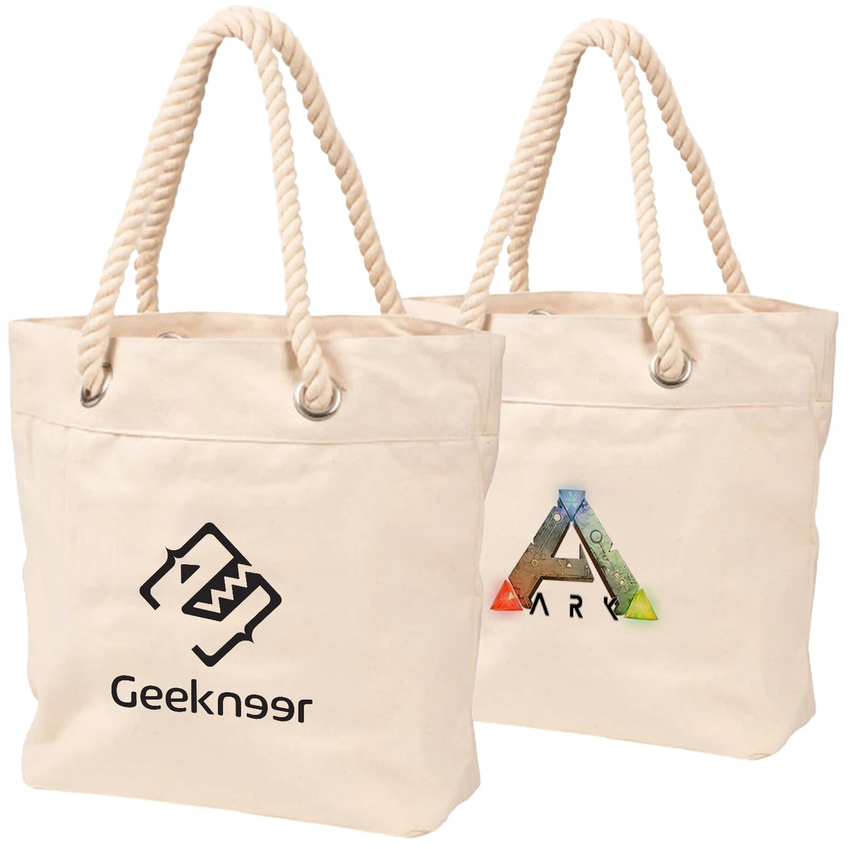Heavy-Duty Cotton Canvas Tote Bag W/ Rope Handle 14 Oz. Canvas Bags, custom tote bag with logo imprint 1