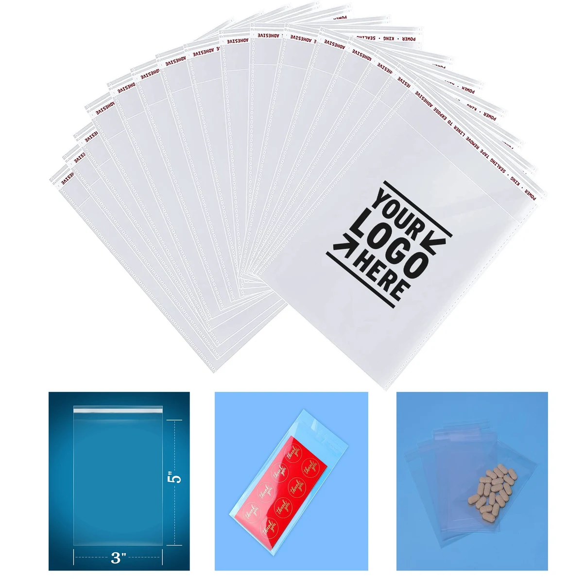 Self Seal Clear Cello Cellophane Resealable Plastic Poly Bag 1