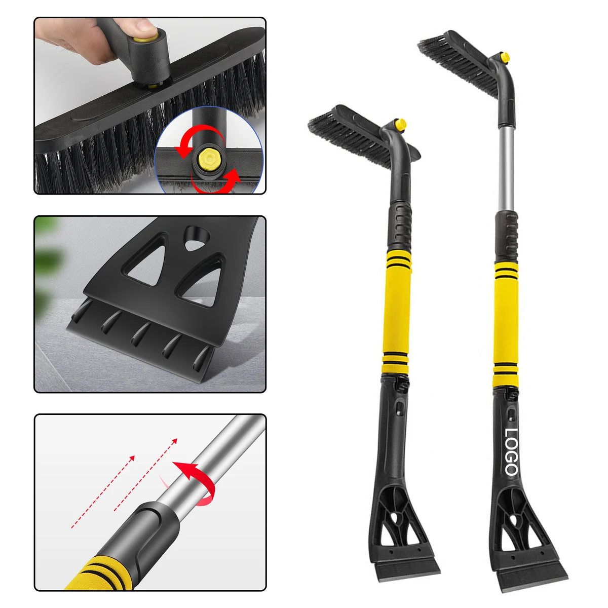 3 In 1 Extendable Snow Brush And Ice Scraper 1