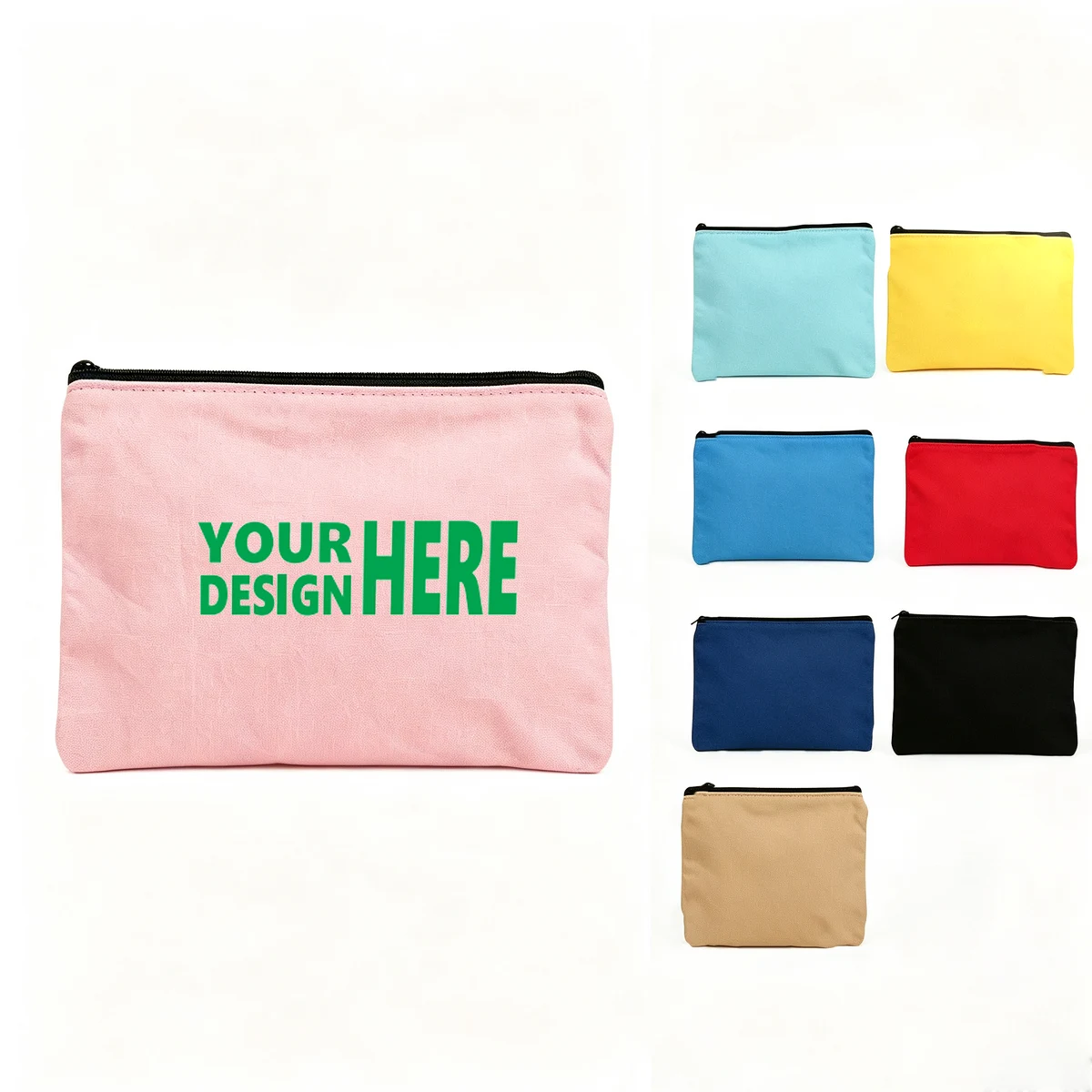 Blank Cotton Zipper Pouch for Travel Essentials & School 1