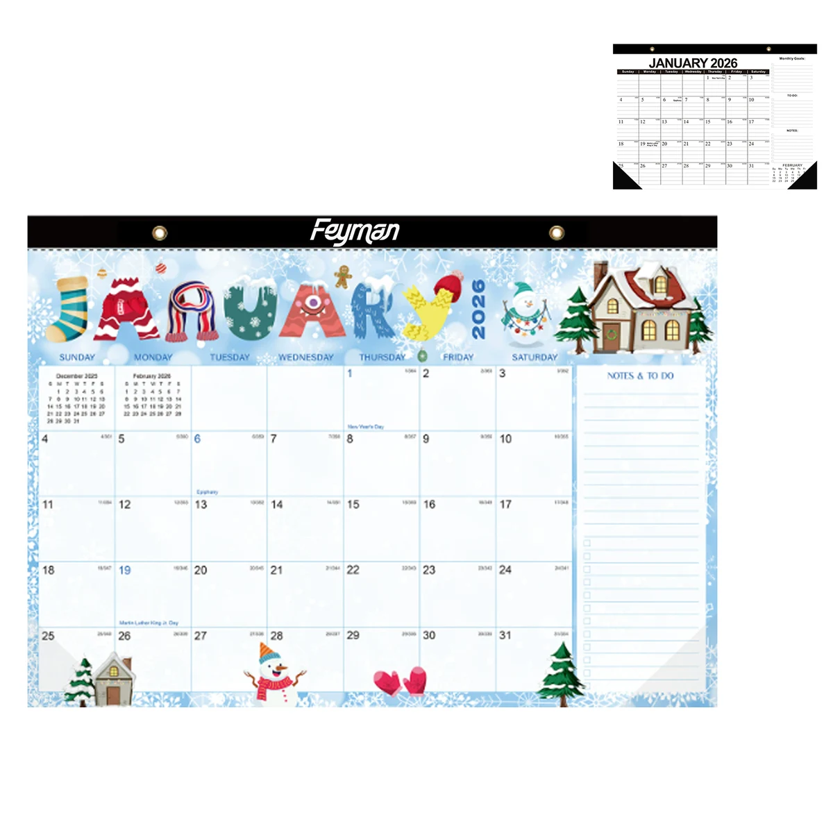 2026 Thick Paper Monthly Wall Calendar 1
