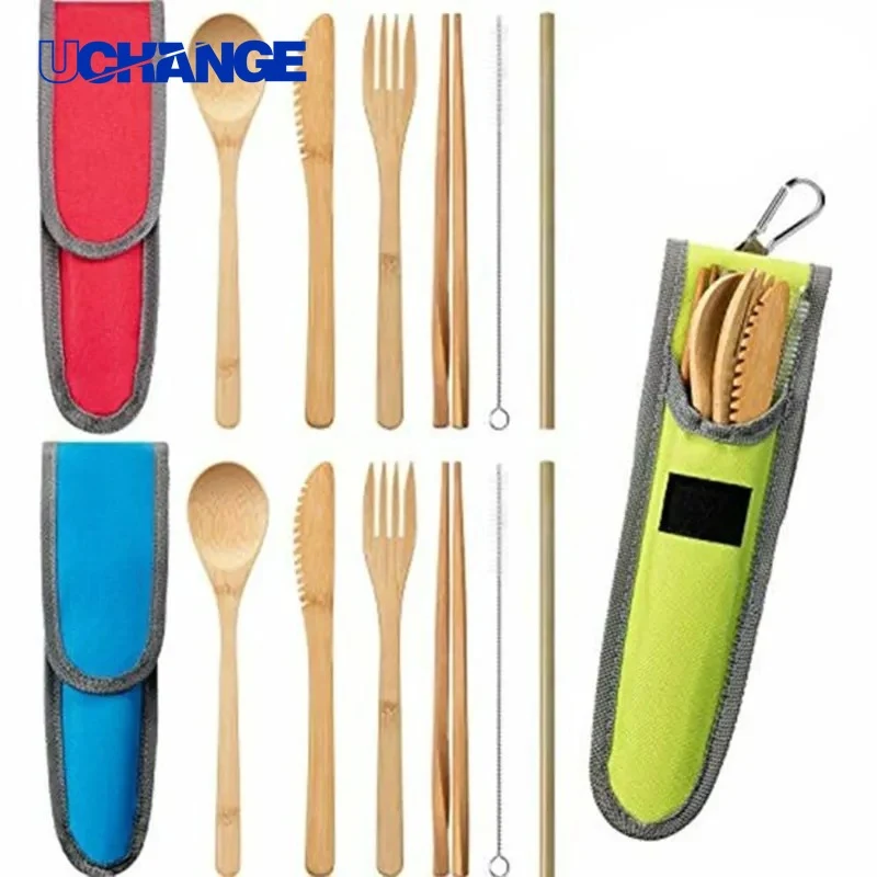Bamboo Travel Utensils Kit Set 1