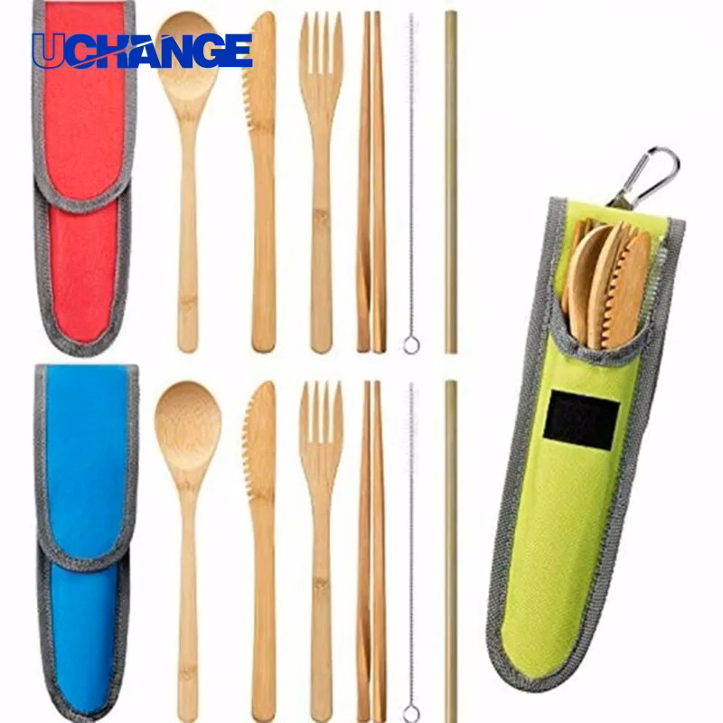 Bamboo Travel Utensils Kit Set