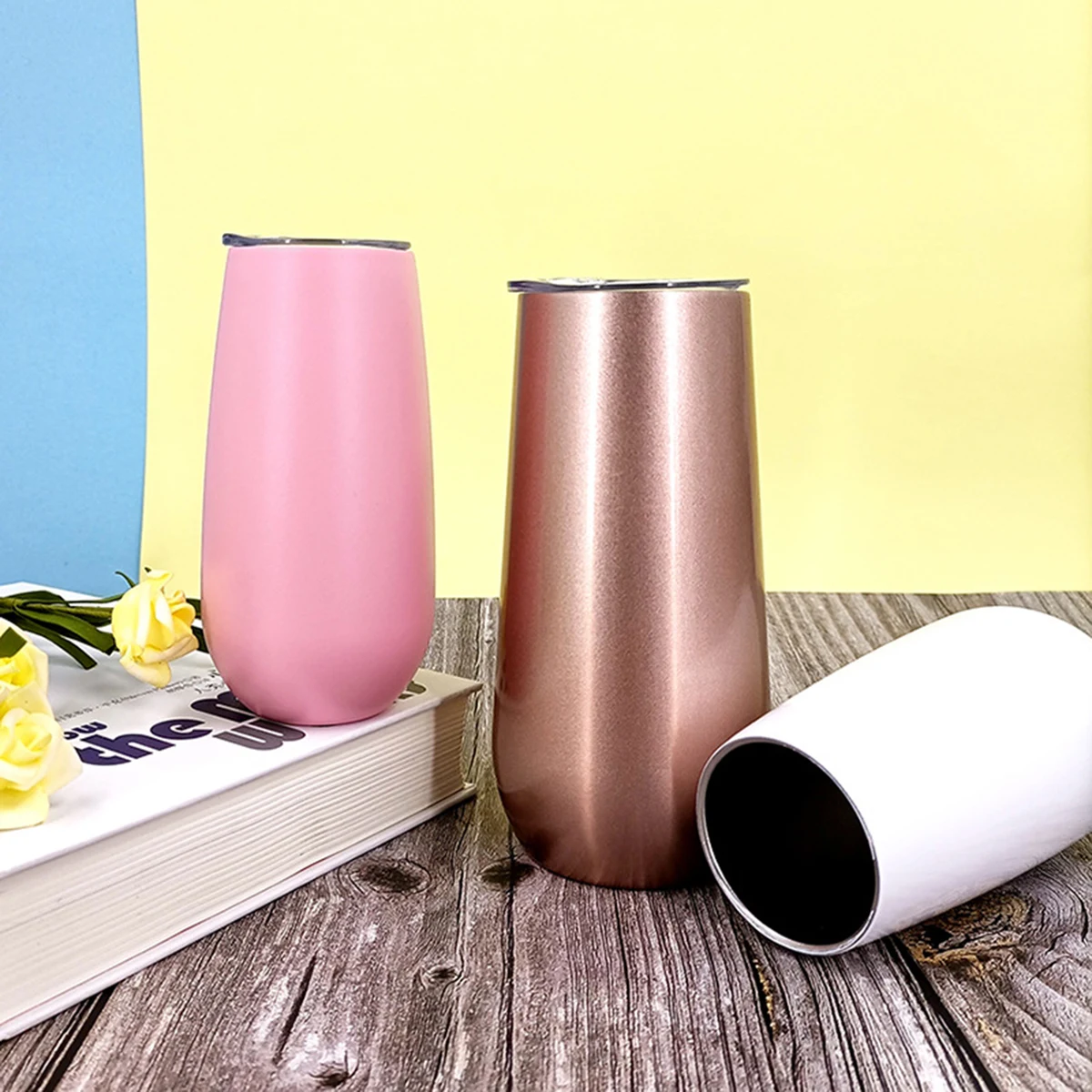 6oz Vacuum Insulated Champagne Lid Tumbler 1