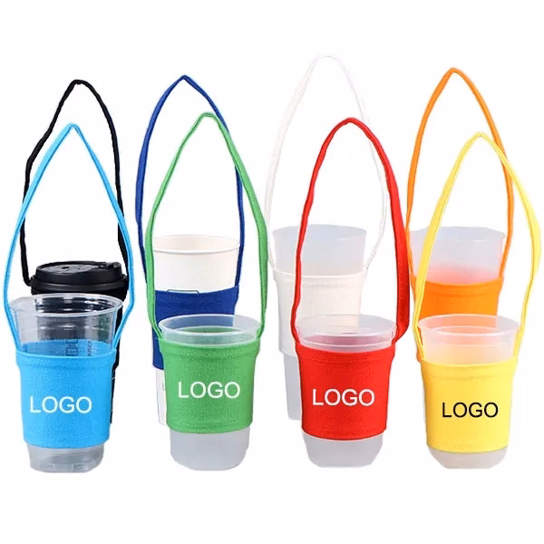 Cotton Canvas Cup Sleeves with Strap