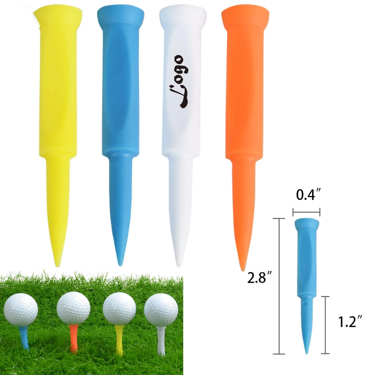 MOQ 100PCS Custom Logo Printed Colored Plastic Golf Tees 1