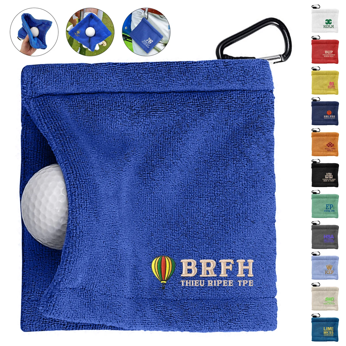 Microfiber Golf Cleaning Towel With Hook 1