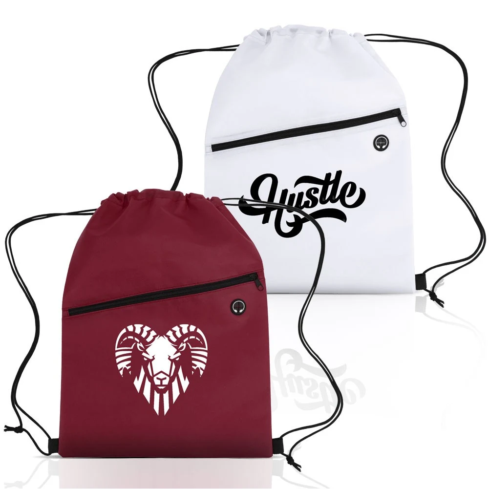 Non Woven Front Zipper Drawstring Bag 1
